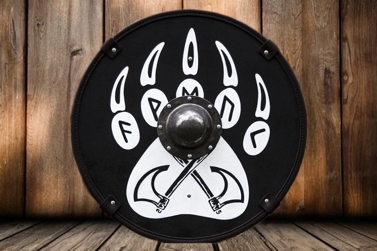 Bear Paw Shield, Viking shield, viking armor, wood shield, medieval shield, norse shield, larp
