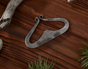 Handgeschmiedeter Camping-Feuerstahl-Feuerstarter, Outdoor-Bushcraft-Werkzeug, Feuerstarter aus Kohlenstoffstahl, Feuerstarter in Sonderform, Camping-Werkzeug