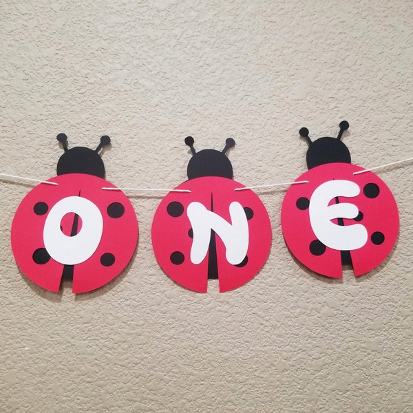 Ladybug  High Chair Banner,Ladybug  Birthday Decor, Photo Prop, 1st Birthday,Party Decoration,Ladyubug First Birthday