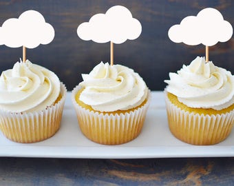 Cloud Cupcake Topper Etsy - set of 24 pcs cloud cupcake toppers birthday party weddings bridal baby shower party picks