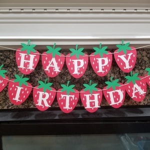 Strawberry party, strawberry  banner, strawberry, party, banner, cake smash ,First Birthday Banner, Strawberry Theme