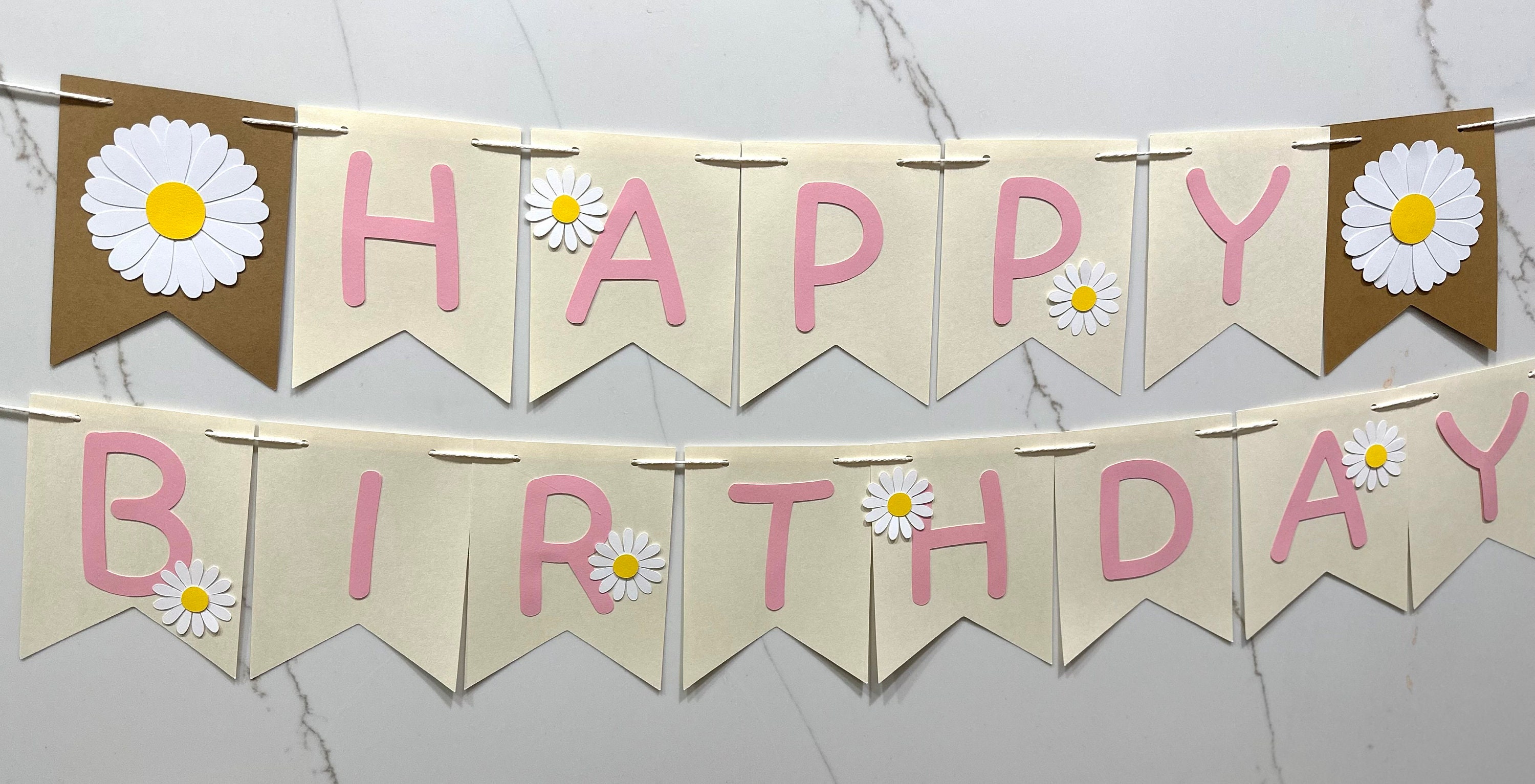 Daisy Banner, Daisy Happy Birthday Garland, Flower First Birthday Decor ...