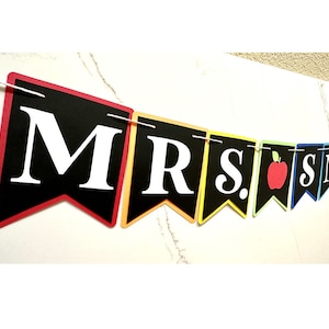 Personalized Teacher Banner, Teacher&#39;s Name Banner, Back To School Classroom Banner,classroom teacher name banner, classroom decorations