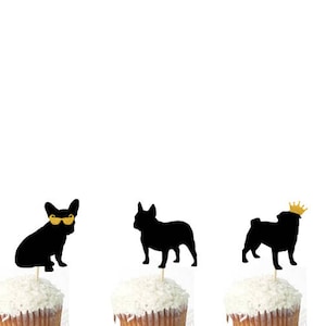 Set of 24 Pcs - Dog cupcake toppers, pet cupcake toppers, dog party, pet party, dog theme, puppy decor, bachelorette, bridal and baby shower