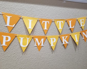Little Pumpkin Banner - A Little Pumpkin Banner Party Decorations Fall Baby Shower Decorations First Birthday Decorations Photo Prop