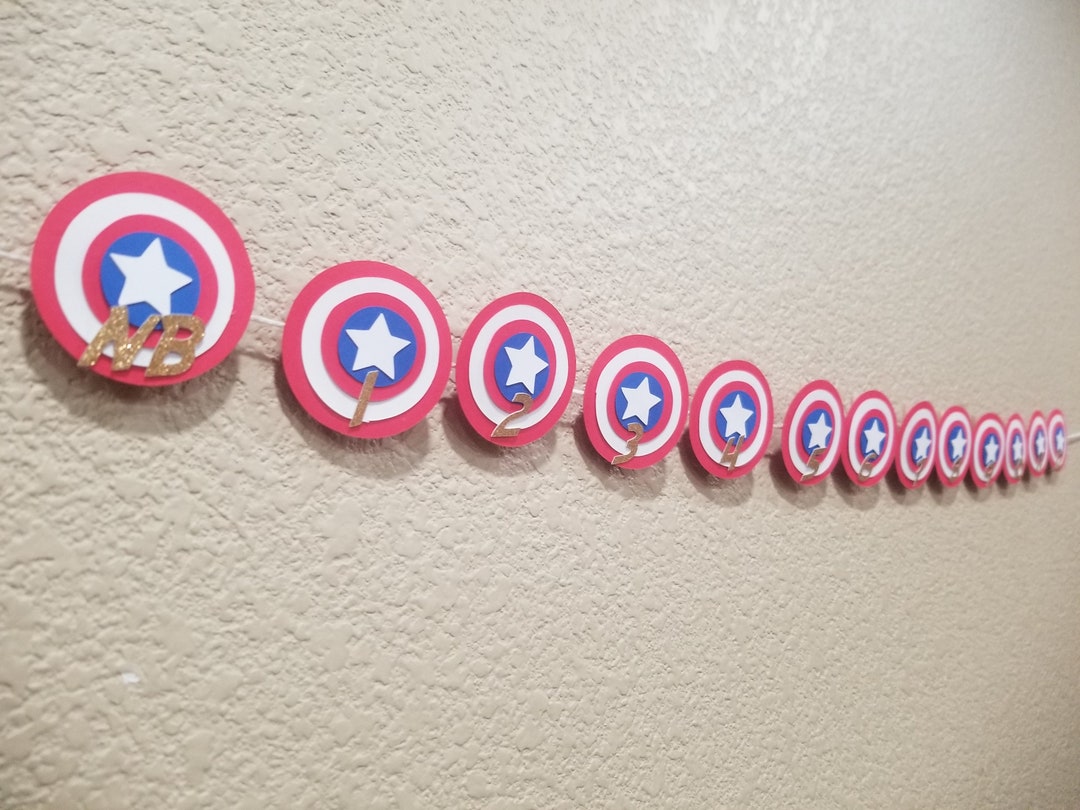 Captain America Monthly Photo Banner, Monthly Photos Banner, Birthday ...