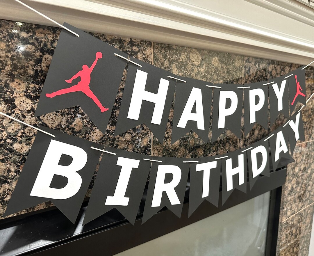 Jumpman Banner Air Jordan Birthday Banner Basketball Party Jumpman
