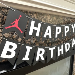 Jumpman  Banner - Air Jordan Birthday  Banner - Basketball party  Jumpman decorations Jumpman theme   Basketball Jumpman