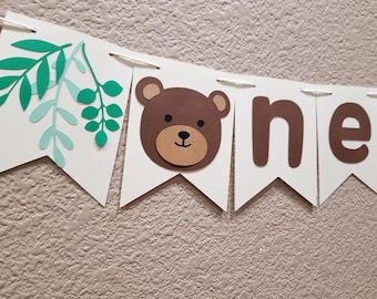 Bear High Chair Banner, Teddy Bear 1st Birthday, One Highchair Banner, Bear Themed Birthday Party, Party Decoration