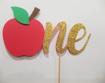 Apple Cake Topper,Apple Birthday, Apple Cake, Boy First Birthday,  Apple  Themes,     Cake Topper
