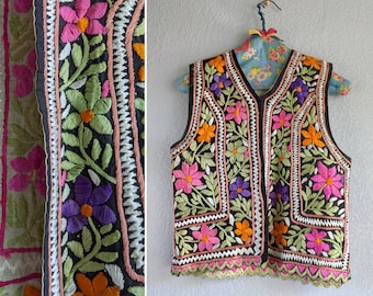 Reversible Earth Tone Floral to Solid Black Vest