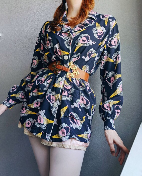 Novelty Ballerina Print Cold Rayon Blouse/Pajama T