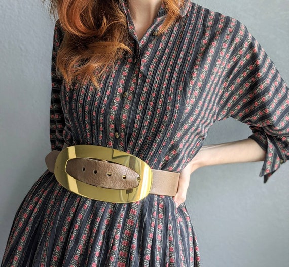 Oversized Mid Century Gold Belt | 1950s Gold and G