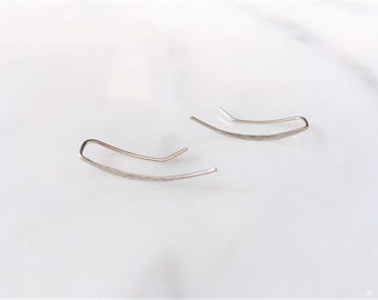 Sterling Silver Ear Climbers, Hammered Ear Climbers, Tapered Ear Climber, Gold Filled Ear Climbers, Long Ear Climbers, Minimalist