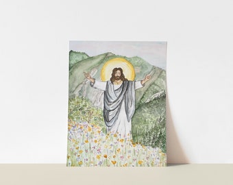 All Amazed | Religious Art | Christian Paintings | Easter Wall Art | Jesus Painting | Jesus and Child | Jesus