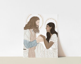 One with Him | Religious Art | Christian Paintings | Jesus and Girl Painting | Jesus Painting