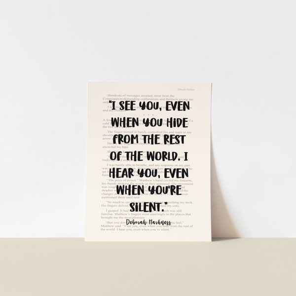 The Book of Life by Deborah Harkness Novel Print | Book Quotes Decor | The Book of Life
