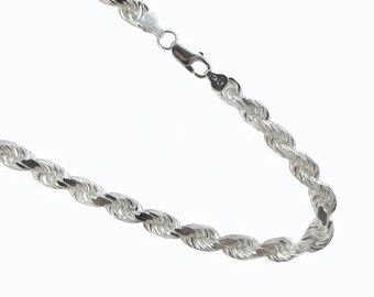 Sterling Silver Rope 7.5mm Sterling 