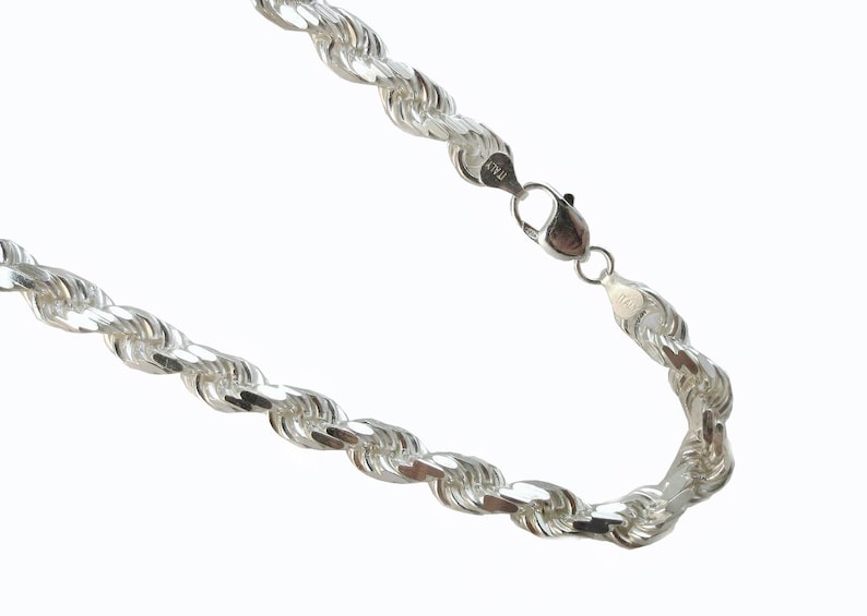 Sterling Silver Rope 8.5mm Sterling Silver Chain. 20, 22, 24, 30 Inches