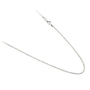 1mm sterling silver Rope Chain. Thin Diamond Cut Necklace. 16,18,20,22, and 24 Inches Available