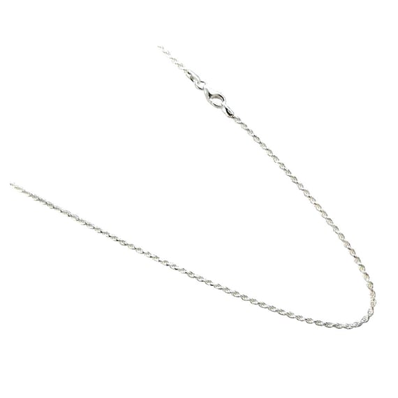 Rope Chain Necklace 1mm Diamond-cut Sterling Silver Rope Chain Necklace 1mm Diamond-cut Sterling Silver