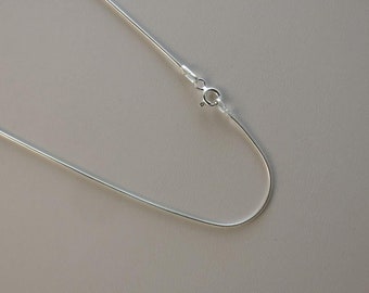 1mm Sterling Silver Snake Chain. necklace. 14,16,18,20,22,24,30 inch