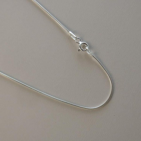 1mm Sterling Silver Snake Chain. necklace. 14,16,18,20,22,24,30 inch
