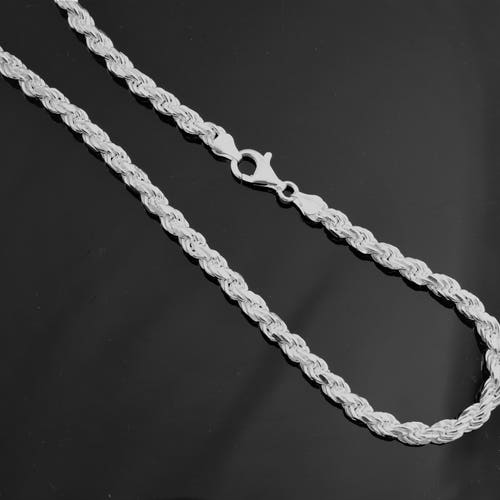 Rope Chain. Sterling Silver Necklace 