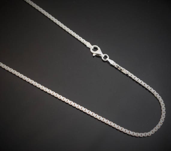 Very Fine Sterling Silver 0.7mm Box Chain Necklace Nickel Free Italy Sizes  16-18 inch