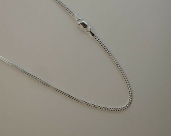2mm Sterling Silver Curb Chain Necklace. 16,18,20,22,24,30 Inch Available.