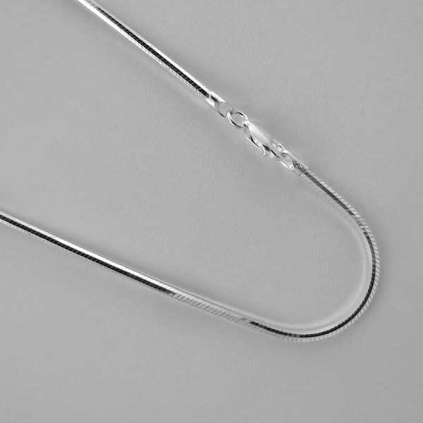 2mm 8 Sided D/C Sterling Silver Liquid Snake Chain. necklace. 16,18,20,22,24,30 inches