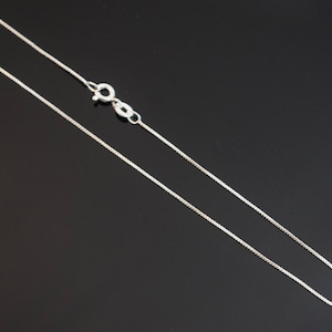 Sterling Silver Box Chain 0.7mm Thin Fine Necklace. 14,16,18,20,22,24,30 Inches Available