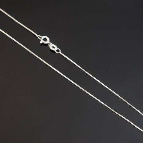 Sterling Silver Box Chain 0.7mm Thin Fine Necklace. Etsy