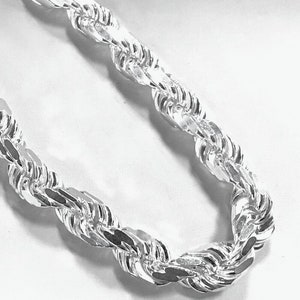 Sterling Silver Rope 10mm Sterling Silver Chain. 20,22,24,26,28,30 Inches available.