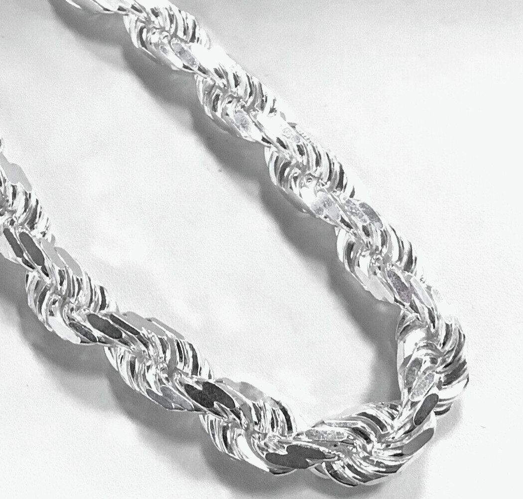 Sterling silver rope chain 10mm deals