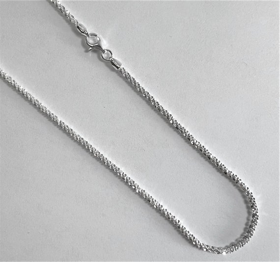 925 Rope Sterling Silver Solid Chain Necklace Diamond Cut High Polish for  Men and Woman Unisex in 1.5mm 2mm 2.5mm 3mm 4mm 5mm 6mm 8mm