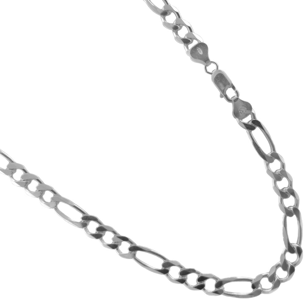 4mm Sterling Silver Figaro Chain Necklace. Etsy UK