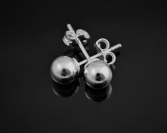 Unisex Sterling Silver Stud Earrings - Round Screw Back 2mm-7mm, Cubic Zirconia 3 thumbnail image