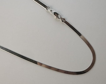3.5mm Sterling Silver Herringbone Necklace.  7,8,9,16,18,20,22,24 inch