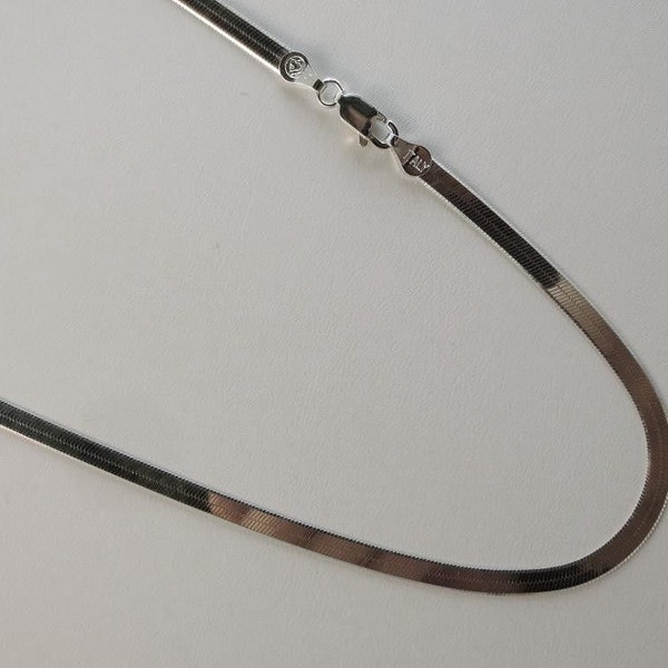 3.5mm Sterling Silver Herringbone Necklace.  7,8,9,16,18,20,22,24 inch