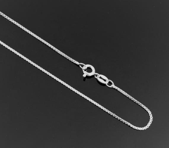 Buy Sterling Silver Box Chain 1.1mm Thin Fine Necklace. 14 16 18