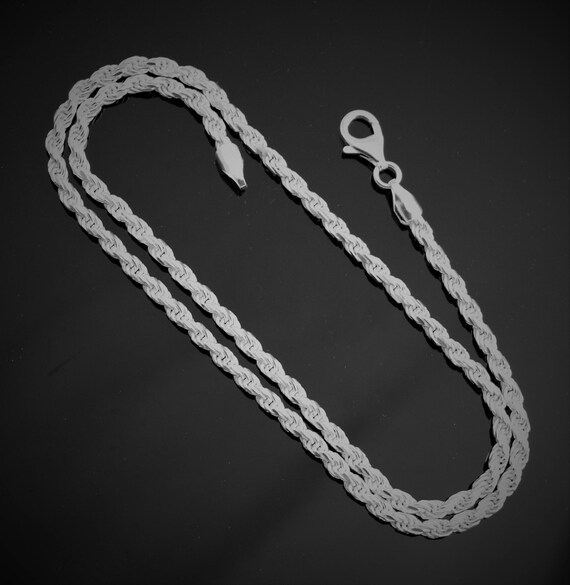 Rope Chain. Sterling Silver Necklace. 3 