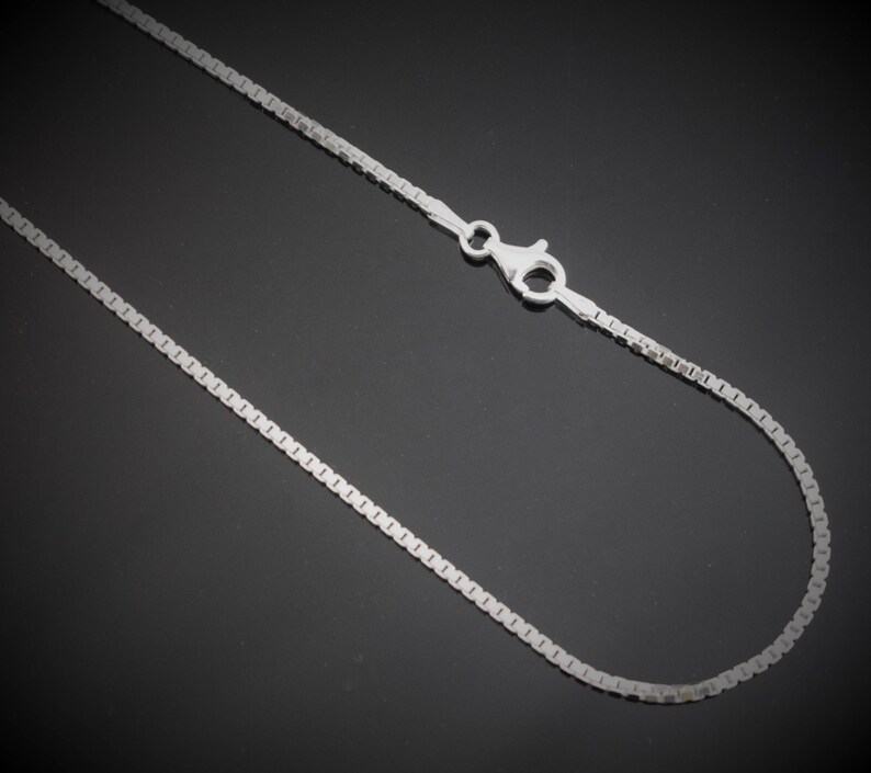 Sterling Silver Box Chain 1.6mm Necklace. 16,18,20,22,24,30 Inches