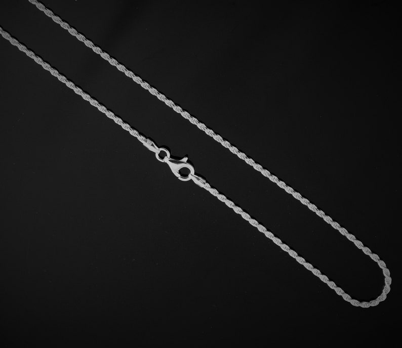 Rope Chain. Sterling Silver Necklace. 1.5mm Thick. 14,16,18,20,22,24,30