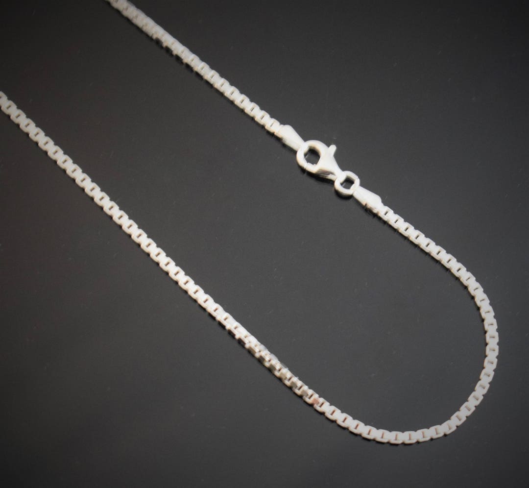 Sterling Silver Box Chain 2mm Thick Solid Necklace. 16,18,20,22,24 ...