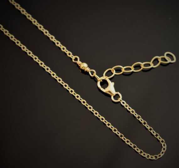 1/20 14K ゴールドチェーン ネックレス 14k Gold Filled (1/20 of 14k) Necklace. 1.25mm Flat Rolo Link