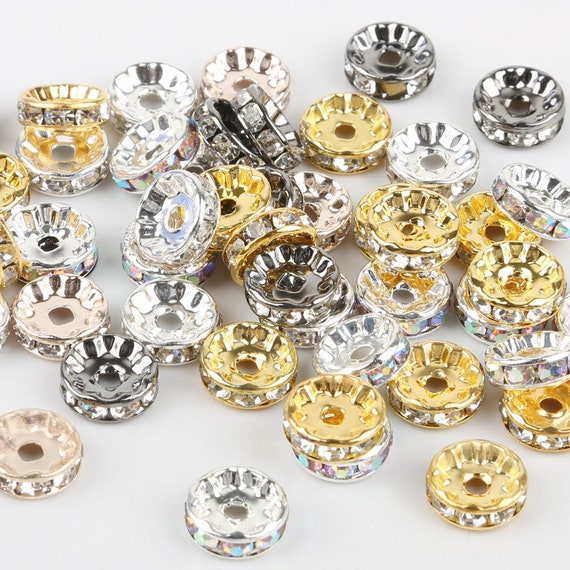 50pcs 10mm Spacer Loose Beads for DIY Jewelry Making Copper Beads 2mm Hole
