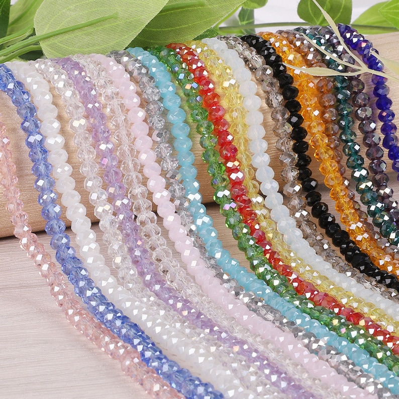 Bulk Wholesale Crystal Glass Loose Beads Rondelle Faceted 4MM 6MM 8MM 10MM Lot