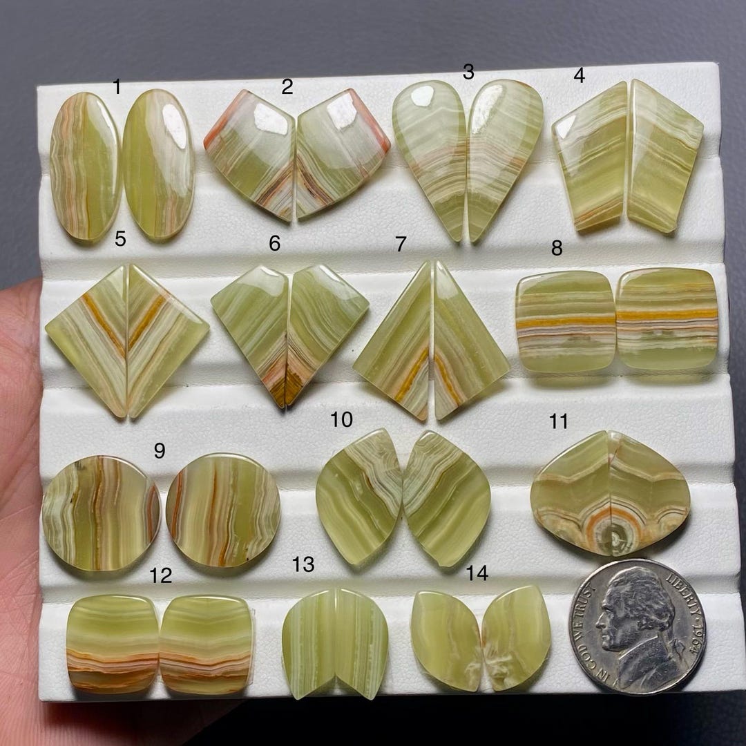 Banded Calcite Pair A One Quality 100% Natural Banded Calcite Cabochon ...