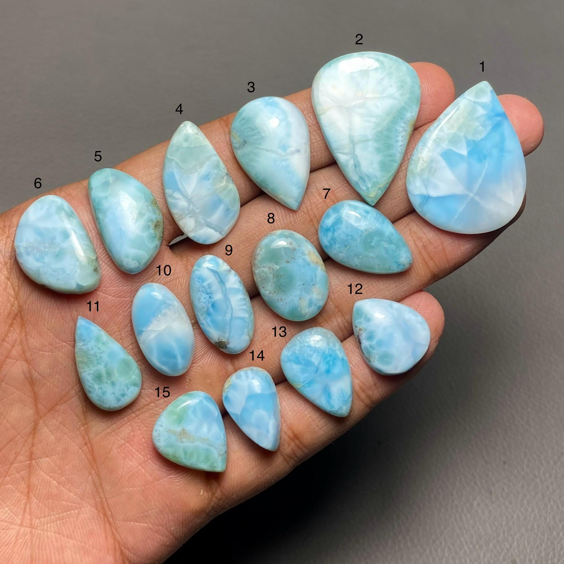 Larimar A One Quality 100% Natural Larimar Cabochon Loose Gemstone